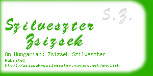 szilveszter zsizsek business card